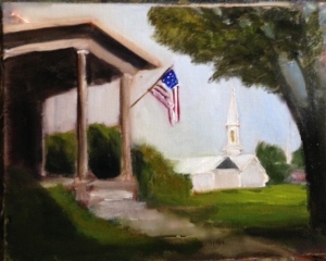 God and Country 9x12 Oil